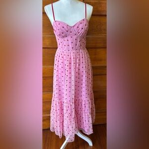 Betsey Johnson Pink Heart Print Dress